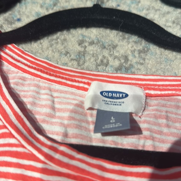 Old Navy coral striped tank - size L - Picture 2 of 3